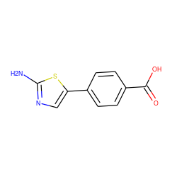 Nc1ncc(-c2ccc(C(=O)O)cc2)s1 ZINC000238619769