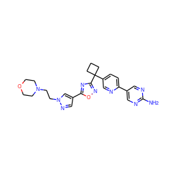 Nc1ncc(-c2ccc(C3(c4noc(-c5cnn(CCN6CCOCC6)c5)n4)CCC3)cn2)cn1 ZINC000096175546