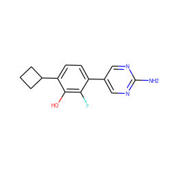 Nc1ncc(-c2ccc(C3CCC3)c(O)c2F)cn1 ZINC000212150454