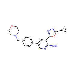 Nc1ncc(-c2ccc(CN3CCOCC3)cc2)cc1-c1nnc(C2CC2)o1 ZINC000142820906