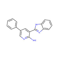 Nc1ncc(-c2ccccc2)cc1-c1nc2ccccc2[nH]1 ZINC000035965138