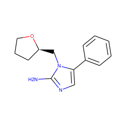 Nc1ncc(-c2ccccc2)n1C[C@H]1CCCO1 ZINC000000819023