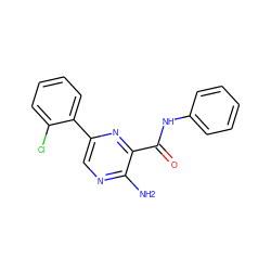 Nc1ncc(-c2ccccc2Cl)nc1C(=O)Nc1ccccc1 ZINC000071317640