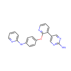 Nc1ncc(-c2cccnc2Oc2ccc(Nc3ccccn3)cc2)cn1 ZINC000148013192