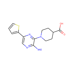 Nc1ncc(-c2cccs2)nc1N1CCC(C(=O)O)CC1 ZINC000064447630