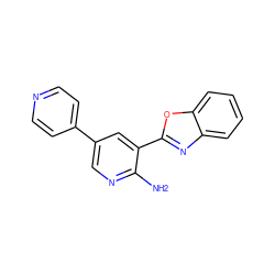 Nc1ncc(-c2ccncc2)cc1-c1nc2ccccc2o1 ZINC000053229900