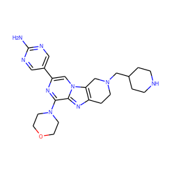 Nc1ncc(-c2cn3c4c(nc3c(N3CCOCC3)n2)CCN(CC2CCNCC2)C4)cn1 ZINC001772612669