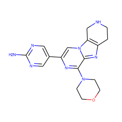 Nc1ncc(-c2cn3c4c(nc3c(N3CCOCC3)n2)CCNC4)cn1 ZINC000198547206