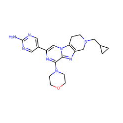 Nc1ncc(-c2cn3c4c(nc3c(N3CCOCC3)n2)CN(CC2CC2)CC4)cn1 ZINC001772653797