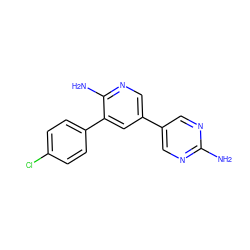 Nc1ncc(-c2cnc(N)c(-c3ccc(Cl)cc3)c2)cn1 ZINC000653768358