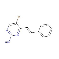 Nc1ncc(Br)c(/C=C/c2ccccc2)n1 ZINC000058520381