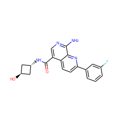 Nc1ncc(C(=O)N[C@H]2C[C@H](O)C2)c2ccc(-c3cccc(F)c3)nc12 ZINC000144773173