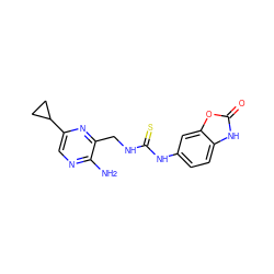 Nc1ncc(C2CC2)nc1CNC(=S)Nc1ccc2[nH]c(=O)oc2c1 ZINC000071281715