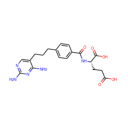 Nc1ncc(CCCc2ccc(C(=O)N[C@@H](CCC(=O)O)C(=O)O)cc2)c(N)n1 ZINC000001542012