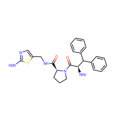 Nc1ncc(CNC(=O)[C@@H]2CCCN2C(=O)[C@H](N)C(c2ccccc2)c2ccccc2)s1 ZINC000028563254