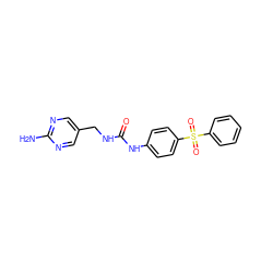 Nc1ncc(CNC(=O)Nc2ccc(S(=O)(=O)c3ccccc3)cc2)cn1 ZINC000096271692