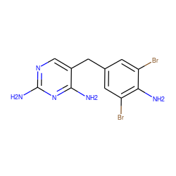 Nc1ncc(Cc2cc(Br)c(N)c(Br)c2)c(N)n1 ZINC000027109392