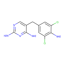 Nc1ncc(Cc2cc(Cl)c(N)c(Cl)c2)c(N)n1 ZINC000027181080