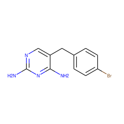 Nc1ncc(Cc2ccc(Br)cc2)c(N)n1 ZINC000013726738