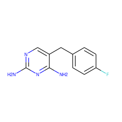 Nc1ncc(Cc2ccc(F)cc2)c(N)n1 ZINC000013726688