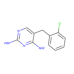 Nc1ncc(Cc2ccccc2Cl)c(N)n1 ZINC000013781585