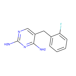 Nc1ncc(Cc2ccccc2F)c(N)n1 ZINC000013781584