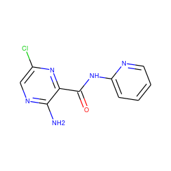 Nc1ncc(Cl)nc1C(=O)Nc1ccccn1 ZINC000028137553