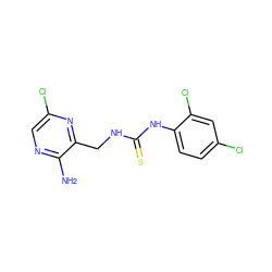 Nc1ncc(Cl)nc1CNC(=S)Nc1ccc(Cl)cc1Cl ZINC000071296073