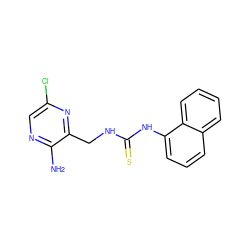 Nc1ncc(Cl)nc1CNC(=S)Nc1cccc2ccccc12 ZINC000071294509