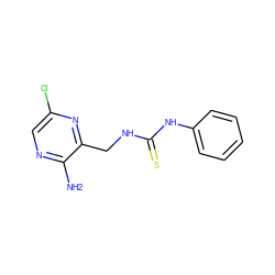 Nc1ncc(Cl)nc1CNC(=S)Nc1ccccc1 ZINC000071295441