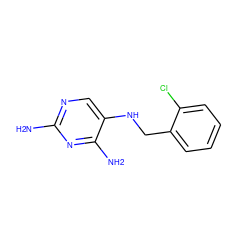 Nc1ncc(NCc2ccccc2Cl)c(N)n1 ZINC000013532433