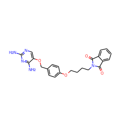 Nc1ncc(OCc2ccc(OCCCCN3C(=O)c4ccccc4C3=O)cc2)c(N)n1 ZINC000013532507