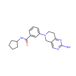 Nc1ncc2c(n1)CCN(c1cccc(C(=O)NC3CCCC3)c1)C2 ZINC000169710057