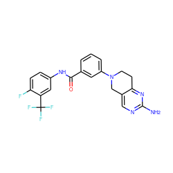 Nc1ncc2c(n1)CCN(c1cccc(C(=O)Nc3ccc(F)c(C(F)(F)F)c3)c1)C2 ZINC000169710130