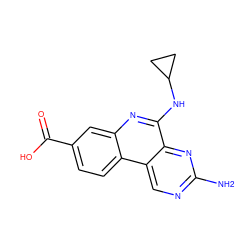 Nc1ncc2c(n1)c(NC1CC1)nc1cc(C(=O)O)ccc12 ZINC000199793076