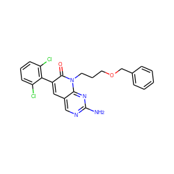 Nc1ncc2cc(-c3c(Cl)cccc3Cl)c(=O)n(CCCOCc3ccccc3)c2n1 ZINC000013781714