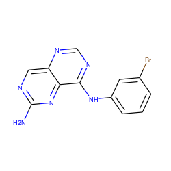 Nc1ncc2ncnc(Nc3cccc(Br)c3)c2n1 ZINC000003815100