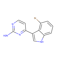 Nc1nccc(-c2c[nH]c3cccc(Br)c23)n1 ZINC000072111278