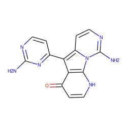 Nc1nccc(-c2c3c(=O)cc[nH]c3n3c(N)nccc23)n1 ZINC000020149024