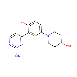 Nc1nccc(-c2cc(N3CCC(O)CC3)ccc2O)n1 ZINC000072108840