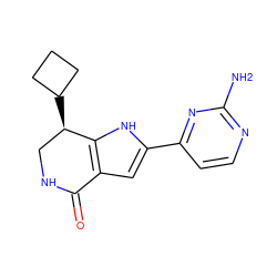 Nc1nccc(-c2cc3c([nH]2)[C@H](C2CCC2)CNC3=O)n1 ZINC000040974411