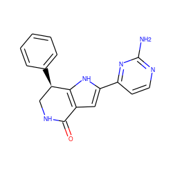 Nc1nccc(-c2cc3c([nH]2)[C@H](c2ccccc2)CNC3=O)n1 ZINC000040974826