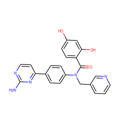 Nc1nccc(-c2ccc(N(Cc3cccnc3)C(=O)c3ccc(O)cc3O)cc2)n1 ZINC000653681036