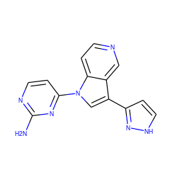 Nc1nccc(-n2cc(-c3cc[nH]n3)c3cnccc32)n1 ZINC000095603949