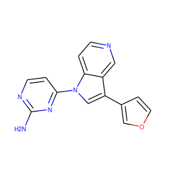 Nc1nccc(-n2cc(-c3ccoc3)c3cnccc32)n1 ZINC000095603603