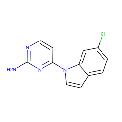 Nc1nccc(-n2ccc3ccc(Cl)cc32)n1 ZINC000095588652