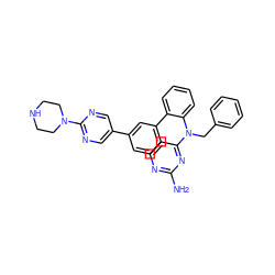 Nc1nccc(N(Cc2ccccc2)c2ccccc2-c2cccc(-c3cnc(N4CCNCC4)nc3)c2)n1 ZINC001772638184