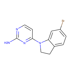 Nc1nccc(N2CCc3ccc(Br)cc32)n1 ZINC000095587218