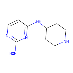 Nc1nccc(NC2CCNCC2)n1 ZINC000145343983