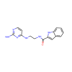 Nc1nccc(NCCNC(=O)c2cc3ccccc3[nH]2)n1 ZINC000096905894